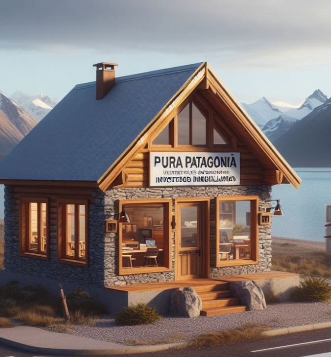 Oficina rústica de Pura Patagonia en un entorno patagónico